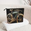Linen Makeup Bag For Women, Waterproof Travel Cosmetic Organizer Lightweight Zipper Travel Toiletry Bag Organizer Bike Makeup Brushes Storage Bag