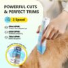 SUPRENT Dog Grooming Kit, 4 in 1 Quiet Pet Clippers for Grooming Supplies, Cordless Cat Paw Trimmer Dog Nail Grinder, Professional Long Hair Shaver Set for Cat Matted Hair and Small Dogs Blue