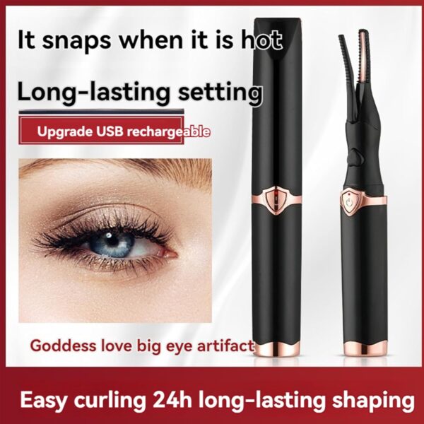 Gettoreach Electric Eyelash Curler, Heated Eyelash Curler, USB Rechargeable Lash Curlers Comb for Women, 3 Temperature & Long-Lasting (Black)