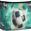 Makeup Bag for Women Cosmetic Bags Soccer Travel Toiletry Bag Cute Zipper Make Up Bags Large Capacity Makeup Case Organizer Portable Makeup Pouch for Travelling Gift