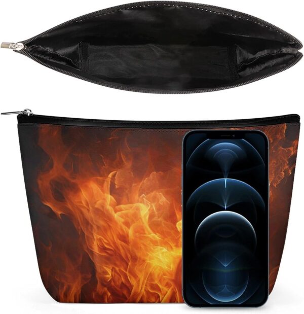 Makeup Bag for Women Cosmetic Bags Roaring Flame Travel Toiletry Bag Cute Zipper Make Up Bags Large Capacity Make Up Case Organizer Portable Makeup Pouch for Travelling Gift