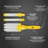 Drybar The Mixologist Interchangeable Styling Iron | One Tool with Three Different Hair Styles of Waves and Curls, Reduces Frizz, Adds Shine, Maintains Healthy Locks for all Hair Types