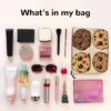 Linen Makeup Bag For Women, Waterproof Travel Cosmetic Organizer Lightweight Zipper Travel Toiletry Bag Organizer 3 Chocolate Chip Cookies Makeup Brushes Storage Bag