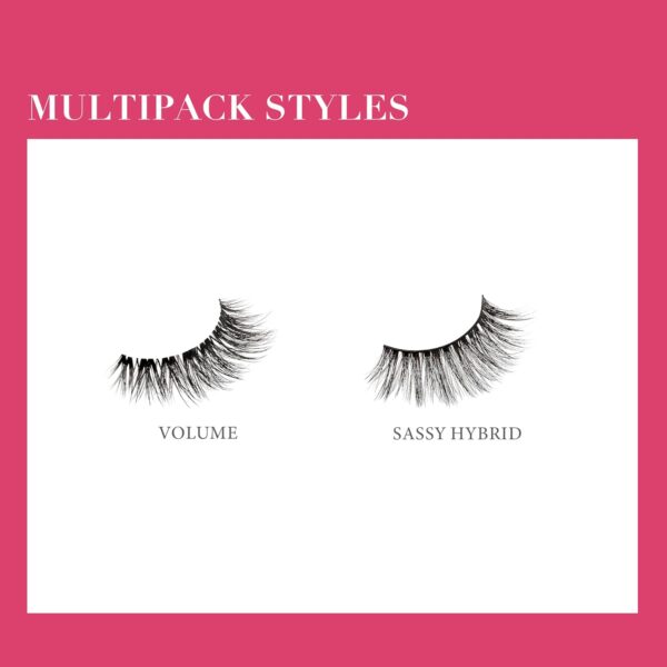 KISS Lash Couture Luxtension, False Eyelashes, 'Volume Full Set', 14 mm, Includes 4 Pairs Of Lashes, Contact Lens Friendly, Easy to Apply, Reusable Strip Lashes