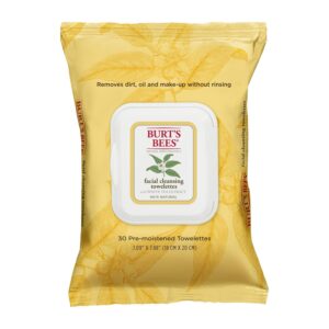 Burt's Bees Sensitive Facial Cleansing Towelettes with White Tea Extract - 30 Count (Pack of 2)
