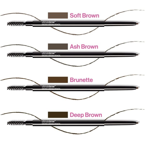 wet n wild Ultimate Brow Micro Eyebrow Retractable Pencil, Brunette, Ultra Fine 1.5mm Tip, Draws Tiny Brow Hairs (Pack of 2)