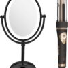 Conair Limited Edition Bundle | INFINITIPRO by CONAIR Curl Secret Automatic Curling Iron in 3/4-inch Barrel - and - Conair Lighted Makeup Mirror | Black | Amazon Exclusive