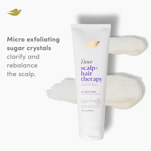 Dove Density Boost Clarifying Foaming Scrub Scalp + Hair Therapy for gentle scalp exfoliation, with Vitamin B3, Zinc and 0% sulfates, 9 oz