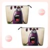 Linen Makeup Bag For Women, Waterproof Travel Cosmetic Organizer Lightweight Zipper Travel Toiletry Bag Organizer Cartoon Eggplant Makeup Brushes Storage Bag
