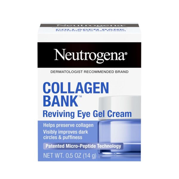 NEUTROGENA Collagen Bank Reviving Eye Cream, Under Eye Cream, Helps Preserve Collagen, Visibly Improves Dark Circles, Puffiness, Fine Lines, Texture, Fragrance Free, with Peptides 0.5 oz