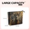 Linen Makeup Bag For Women, Waterproof Travel Cosmetic Organizer Lightweight Zipper Travel Toiletry Bag Organizer Deer Hunting Season Makeup Brushes Storage Bag