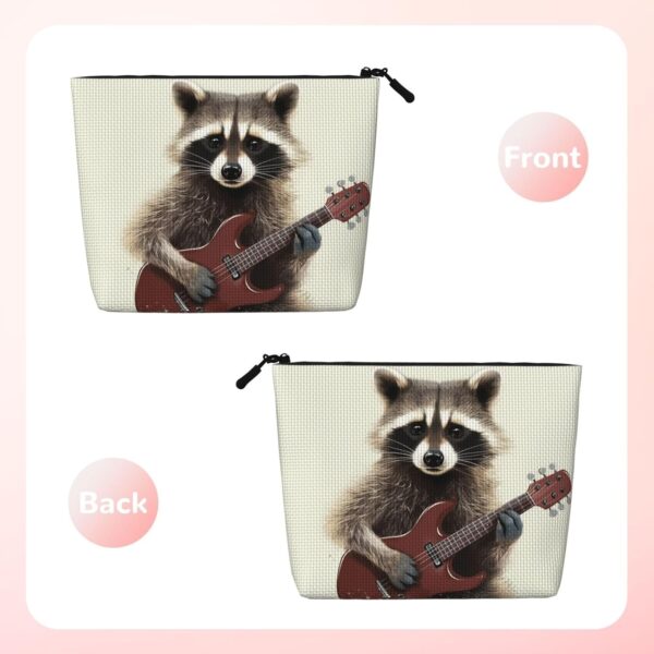 Linen Makeup Bag For Women, Waterproof Travel Cosmetic Organizer Lightweight Zipper Travel Toiletry Bag Organizer Funny Raccoon Makeup Brushes Storage Bag