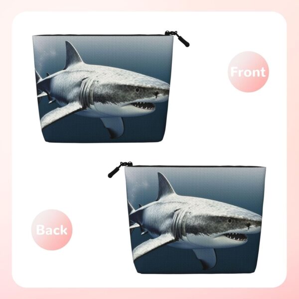 Linen Makeup Bag For Women, Waterproof Travel Cosmetic Organizer Lightweight Zipper Travel Toiletry Bag Organizer 3d Shark Fish Makeup Brushes Storage Bag