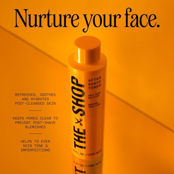 The Shop Men's Aftershave Toner, Anti-Bump Solution with Witch Hazel & Gentle Acids, Soothes Post-Shave Irritation, Prevents Ingrown Hairs & Razor Bumps, Refreshing Eucalyptus Scent, 5 Fl Oz