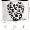 Dog Paw Print Love Heart Makeup Bag for Women Portable Travel Toiletry Pouch, PU Leather Cosmetic Bag with Zipper