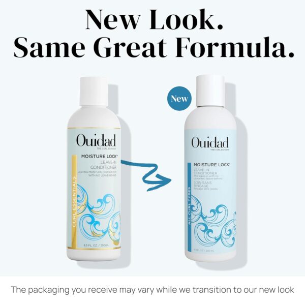 Ouidad Moisture Lock Leave In Conditioner for Curly Hair, Hydrating Curl Conditioner & Hair Detangler 2-in-1 Moisturizing Conditioner & Primer for Soft, Hydrated Hair, All Curl Types