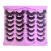 14 Pairs Soft Mink Eyelashes 3D Curl Winged End Eye Elongated Fake Lashes Thick Handmade Natural False Eyelash Messy Cross Lash Wholesale (MX-001)