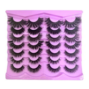 14 Pairs Soft Mink Eyelashes 3D Curl Winged End Eye Elongated Fake Lashes Thick Handmade Natural False Eyelash Messy Cross Lash Wholesale (MX-001)