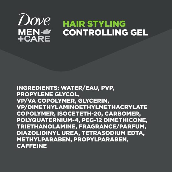 DOVE MEN + CARE Styling Gel for a Strong Hold Hair Taming Gel Hair Styling Product for Thicker and Healthier Looking Hair, 7 Fl oZ (Pack of 3)