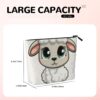 Linen Makeup Bag For Women, Waterproof Travel Cosmetic Organizer Lightweight Zipper Travel Toiletry Bag Organizer Lamb Makeup Brushes Storage Bag