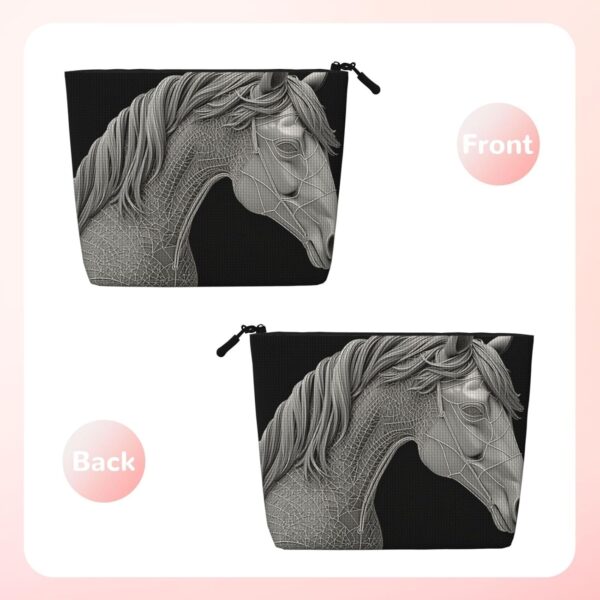 Linen Makeup Bag For Women, Waterproof Travel Cosmetic Organizer Lightweight Zipper Travel Toiletry Bag Organizer 3d View Horse Makeup Brushes Storage Bag
