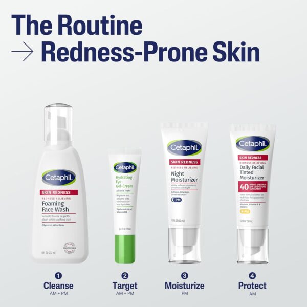 CETAPHIL Redness Relieving Daily Facial Moisturizer SPF 40, 1.7 fl oz, Broad spectrum Sunscreen, Neutral Tint, For Redness-Prone Skin