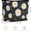 Makeup Bag for Women Cosmetic Bags Daisy Flower Pattern Travel Toiletry Bag Cute Zipper Make Up Bags Large Capacity Makeup Case Organizer Portable Makeup Pouch for Travelling Gift