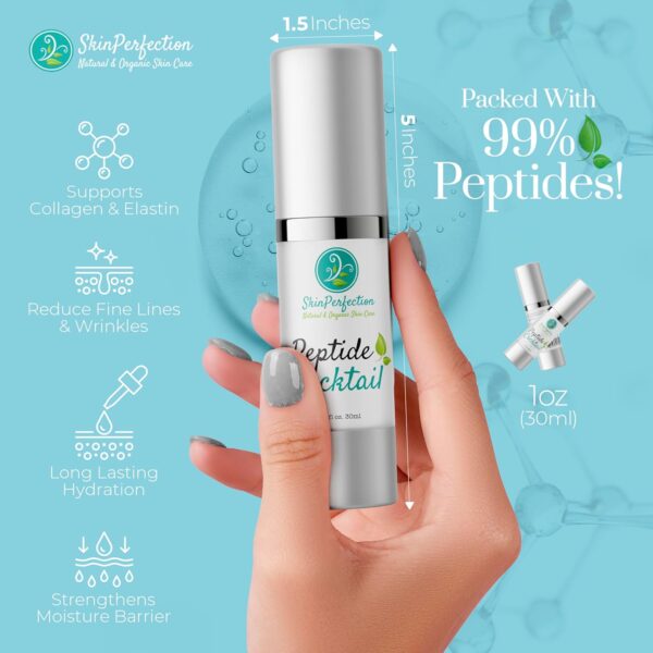 Skin Perfection Face Serum for Anti-aging 99% Potent Peptides 8x Matrixyl 3000 Pentamide 6 Syn Coll Snap 8 Reduce Wrinkles Lift Tighten Firm Anti-aging Serum for Women and Men
