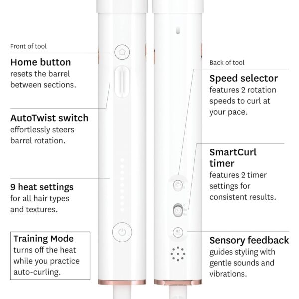 T3 CurlWrap Automatic Rotating Curling Iron with Longer Barrel, 2 Timer Settings, 9 Heat Settings, Auto-Rotating Ceramic Barrel and Ion Generator for Fast, Easy Curls and Waves on All Hair Types