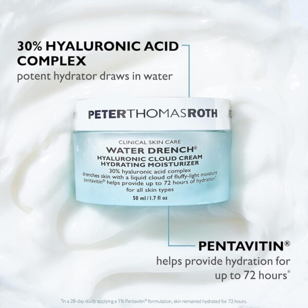 Peter Thomas Roth | Water Drench® Hyaluronic Cloud Cream | Hydrating Moisturizer for Face, Up to 72 Hours of Hydration for More Youthful-Looking Skin, Fragrance Free