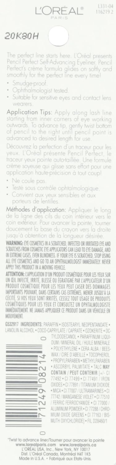 L'Oreal Paris Pencil Perfect Self-Advancing Eyeliner, Expresso, 0.01 oz.