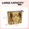 Linen Makeup Bag For Women, Waterproof Travel Cosmetic Organizer Lightweight Zipper Travel Toiletry Bag Organizer Ancient Egyptian Makeup Brushes Storage Bag