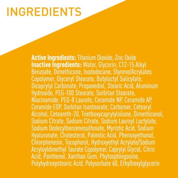 CeraVe 100% Mineral Sunscreen SPF 50, Face sunscreen With Zinc Oxide & Titanium Dioxide, Hyaluronic Acid + Niacinamide + Ceramides, Oil Free, Travel Size 2.5 oz