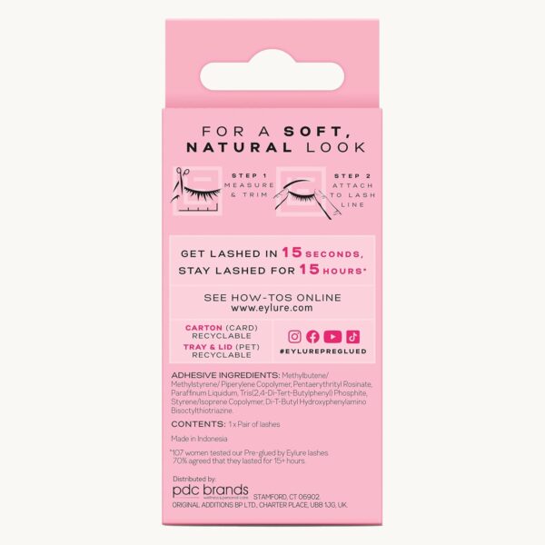 Eylure Press On Pre-Glued False Eyelashes, Naturals, No. 031, 1 Pair