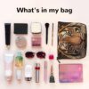 Linen Makeup Bag For Women, Waterproof Travel Cosmetic Organizer Lightweight Zipper Travel Toiletry Bag Organizer 3d Tiger Head Makeup Brushes Storage Bag