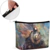 Toiletry Bag for Women Beautiful Steam Train Cosmetic Bag Portable Capacity Travel Makeup Bags with Zipper Lightweight Cute Beauty Makeup Organizer for Traveling, Accessories, Essentials