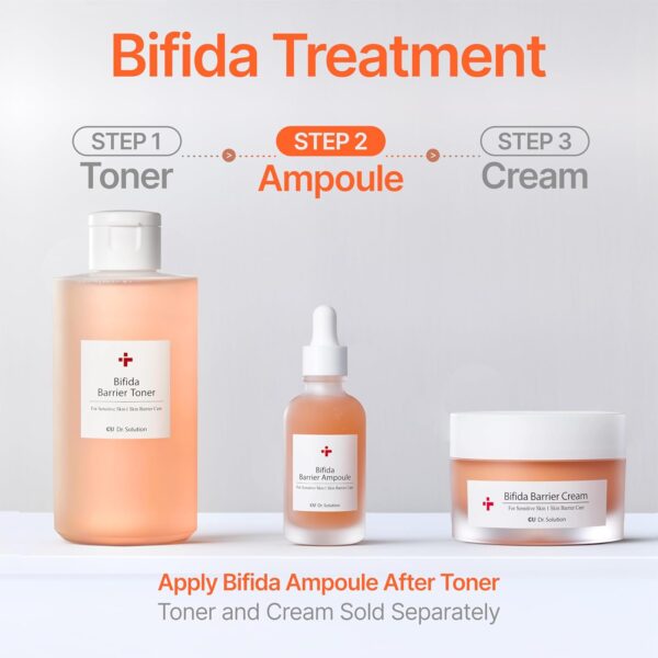Bifida Barrier Ampoule, Mild and Moisturizing Korean Skin Care Face Serum Ampoule with Ceramide NP and Hyaluronic Acid for Hydration and Skin Elasticity, 50ml (1.69 Fl. Oz.)