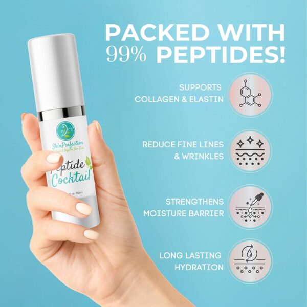 Skin Perfection Face Serum for Anti-aging 99% Potent Peptides 8x Matrixyl 3000 Pentamide 6 Syn Coll Snap 8 Reduce Wrinkles Lift Tighten Firm Anti-aging Serum for Women and Men
