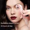 Eyelash Curlers - Plastic Eyelash Curler with Silicone Refill Pads Premium Cute Small Eye Lash Curler for No Pinching or Pulling Lash Curler for Women Girls Eyelash Makeup, Pink