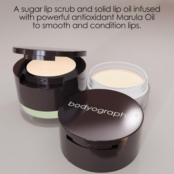Exfolianting Lip Duo by Bodyography for Women - 2 Pc 0.07oz Solid Lip Oil, 0.26oz Lip Scrub