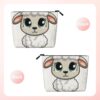 Linen Makeup Bag For Women, Waterproof Travel Cosmetic Organizer Lightweight Zipper Travel Toiletry Bag Organizer Lamb Makeup Brushes Storage Bag