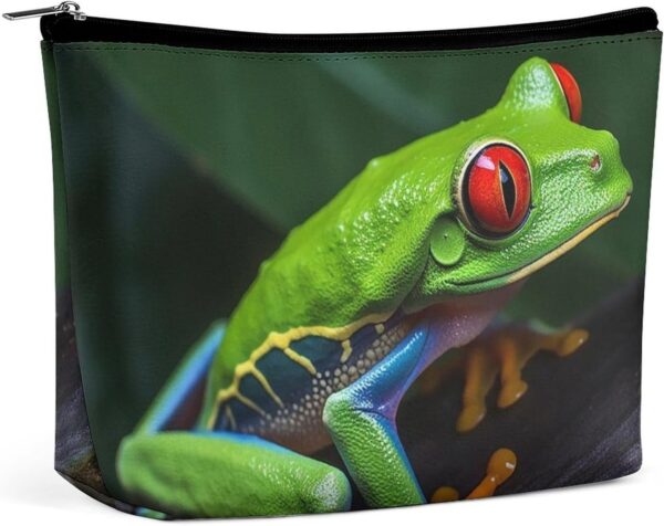 Toiletry Bag for Women Red Eyed Tree Frog Cosmetic Bag Portable Capacity Travel Makeup Bags with Zipper Lightweight Cute Beauty Makeup Organizer for Traveling, Accessories, Essentials