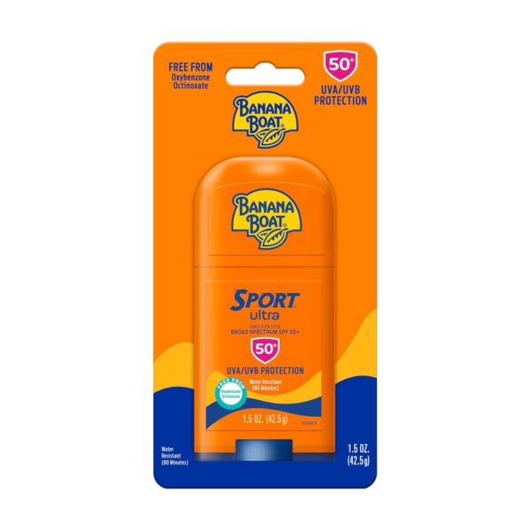 Banana Boat Sport Ultra Sunscreen Stick SPF 50, 1.5oz | Travel Size Sunscreen, Mini SPF Stick Sunblock, Oxybenzone-Free, 1.5oz
