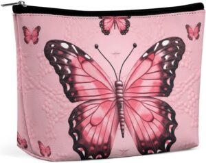 Makeup Bag for Women Cosmetic Bags Butterfly Travel Toiletry Bag Cute Zipper Make Up Bags Large Capacity Makeup Case Organizer Portable Makeup Pouch for Travelling Gift