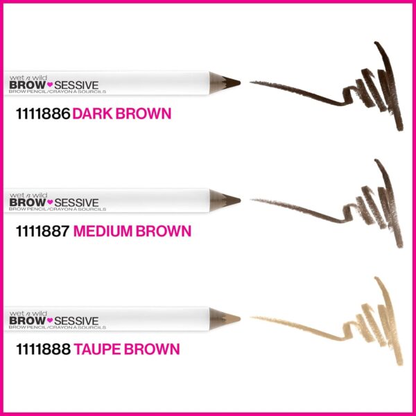 wet n wild Brow-Sessive Brow Pencil, Ultra-Precise Dual Ended Spoolie Brush for Perfect Buildable Blendable Shaping, Natural Lasting Shades for Every Brow, Cruelty-Free & Vegan - Dark Brown(Packaged)