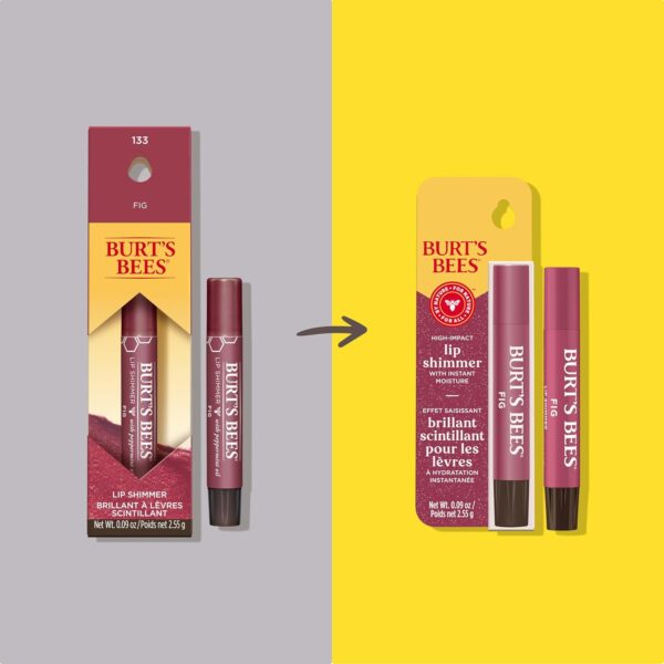Burt's Bees Shimmer Lip Tint, Tinted Lip Balm Stick, Moisturizing for All Day Hydration with Natural Glowy Pigmented Finish & Buildable Color, Fig, 1 Tube, 0.09 oz. (Pack of 2)