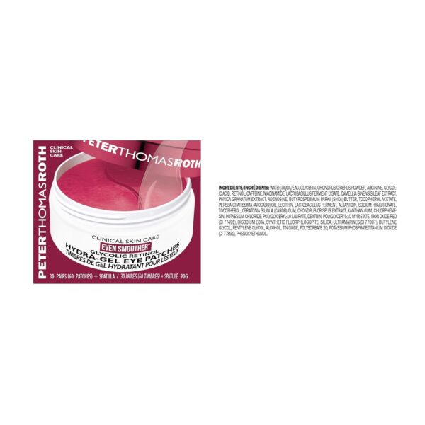 Peter Thomas Roth | Even Smoother™ Glycolic Retinol Hydra-Gel Eye Patches, Under-Eye Patches With Glycolic Acid and Retinol, Treats Tiny Bumps, Texture, Fine Lines and Wrinkles Under the Eye Area
