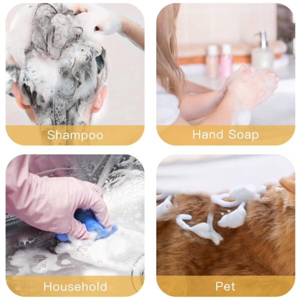 Tekson 10PCS Soap Foam Bottle (2 oz), Empty Travel Foaming Lash Shampoo for Cleanser, Dispenser (Yellow Pump)