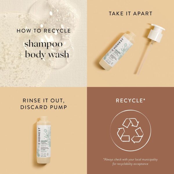 The Honest Company 2-in-1 Cleansing Shampoo + Body Wash for Sensitive Skin | Gentle for Baby | Naturally Derived, Tear-free, Hypoallergenic | Fragrance Free, 18 fl oz