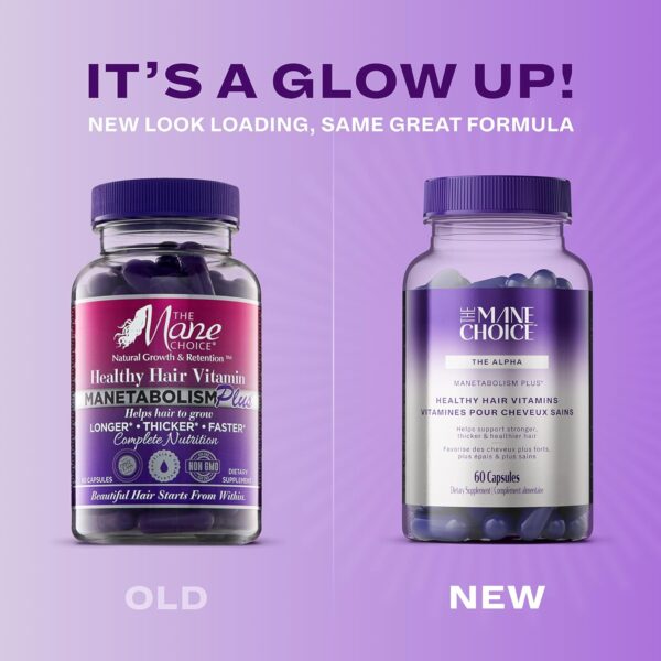 The Mane Choice MANETABOLISM Plus Healthy Hair Growth Vitamins - Supplements for Longer, Thicker, Healthier Hair - Hair Skin & Nails Vitamins for Women & Men (60 Capsules) Packaging May Vary